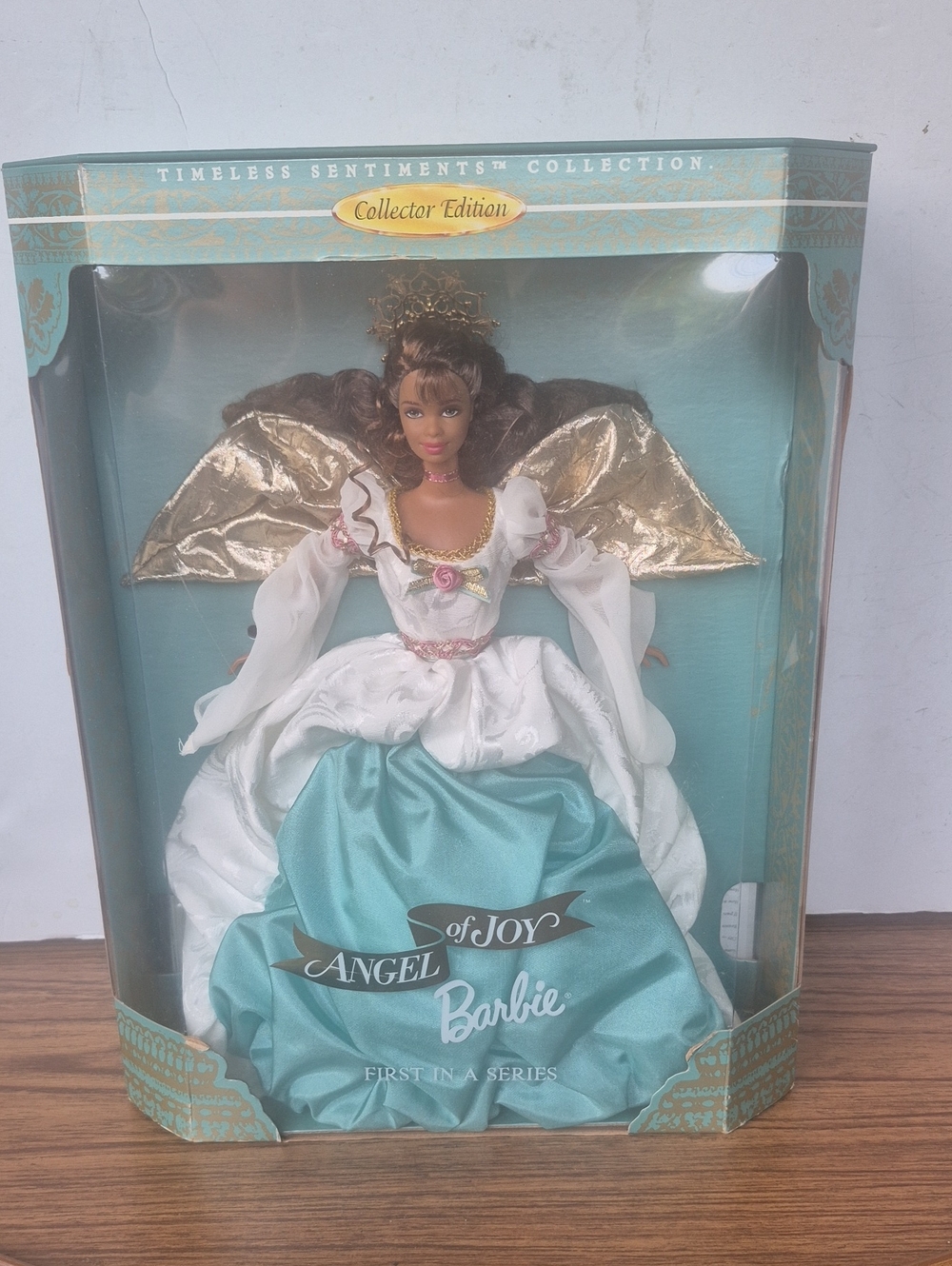 New Barbie Angel of Joy Doll - White, Teal & Gold First In A Series. Dates 1998.